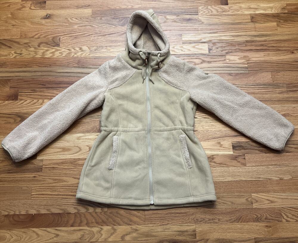 Koolaburra by UGG Jacket Women's Sz Small Beige Hooded Sherpa Pockets Full Zip